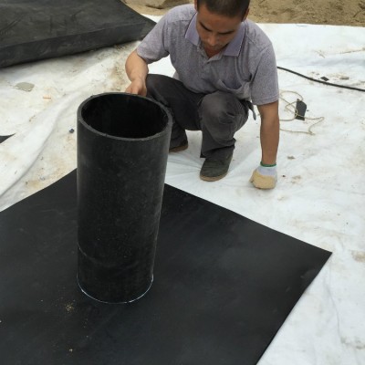 广州HDPE土工膜 防渗膜鱼塘底部刚性柔性防水防渗黑色塑料膜  1平方米图4