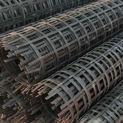 带钢丝的双向钢塑土工格栅 黑色塑料格栅广东公路软土地基加固  1平方米图2